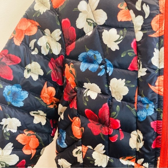 ORAGE Sz M Hooded Puffer Down and Feather Filled Floral Ski  Jacket Coat - Picture 4 of 13